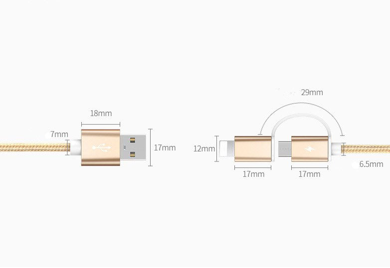 2-in-1 100cm 2A Fast Charger Cable
