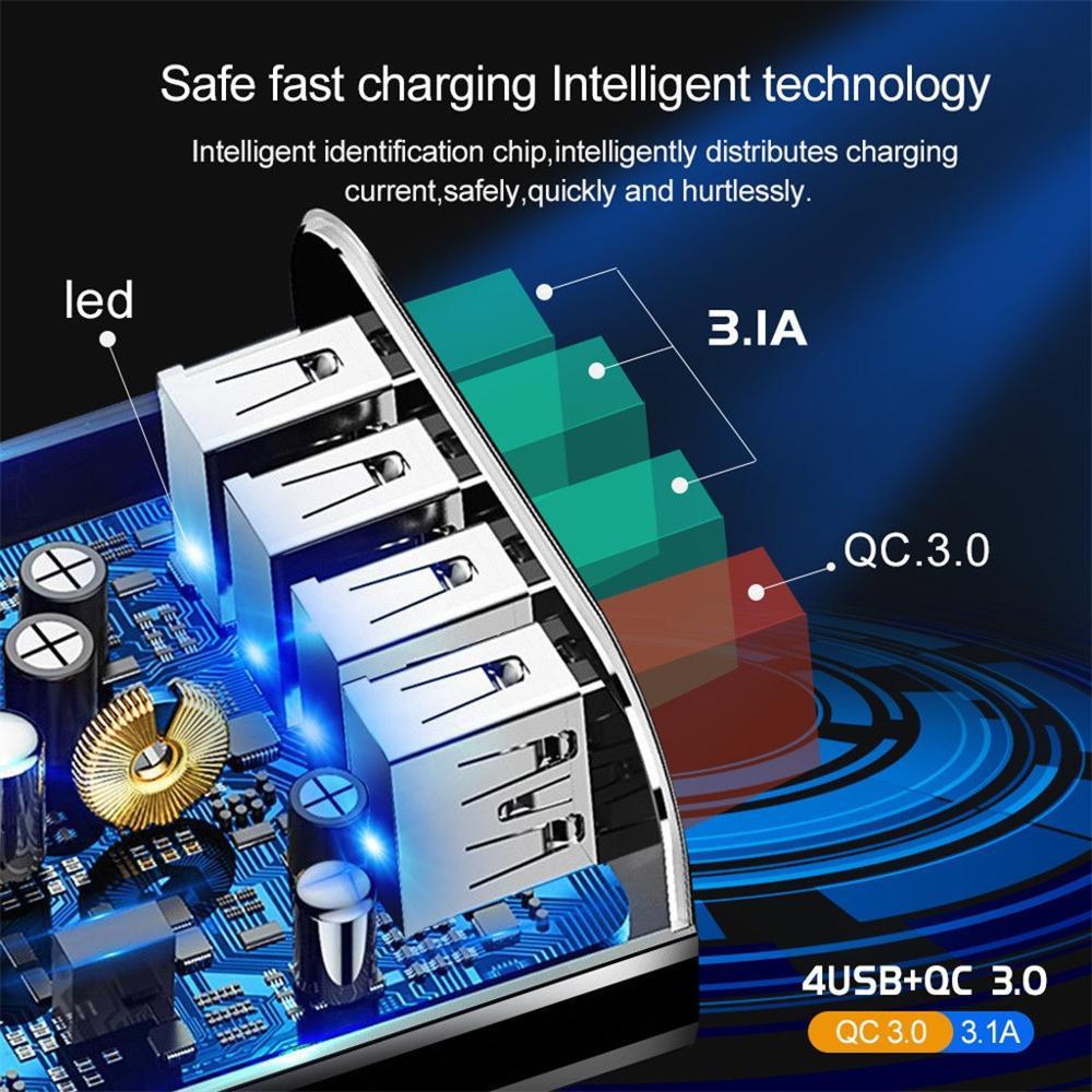 Illuminated 4 USB Mobile Phone Charger