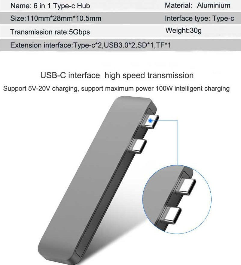 USB Type-C Hub Compatible with Apple