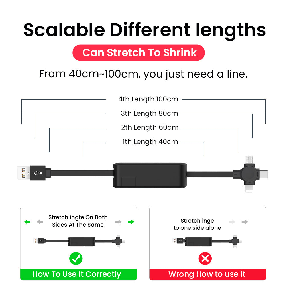 Creative 4-In-1 Retractable USB Cable