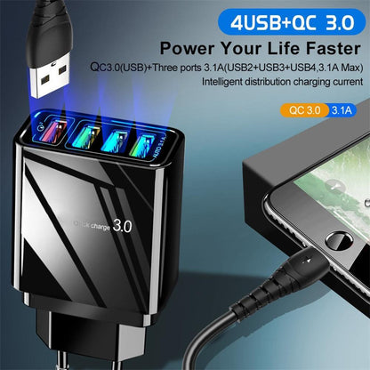 Illuminated 4 USB Mobile Phone Charger