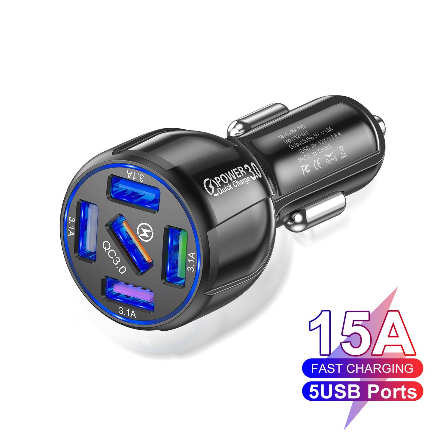5-port Fast Charge Car Charger