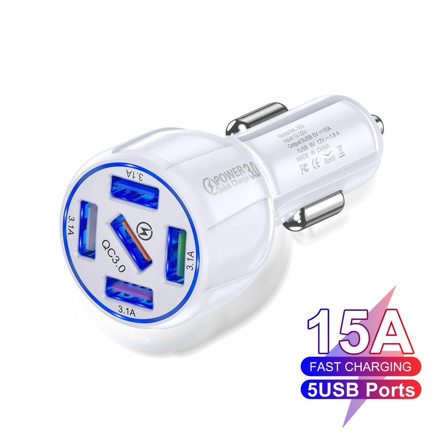 5-port Fast Charge Car Charger